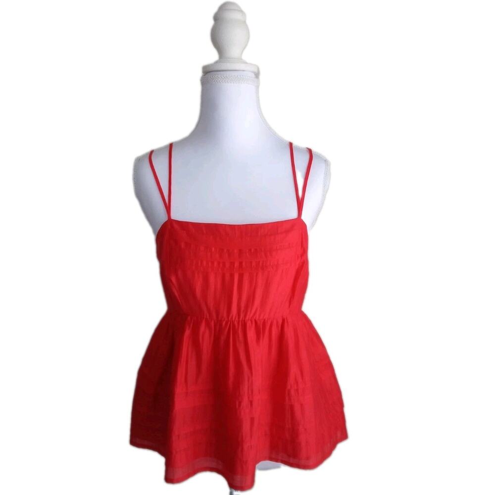 Evolutionary Top Women's L Red Babydoll Ruffle Tiered Y2k Fairycore Whimsigoth